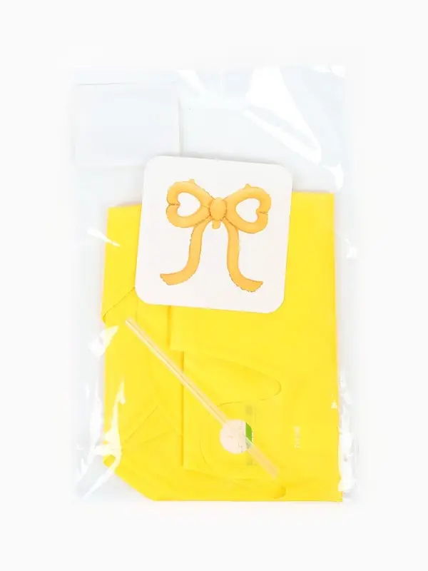 Воздушный шар фольгированный 22" "Бант" цвет желтый сатин