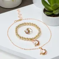 Набор детских украшений &laquo;Выбражулька. Единороги&raquo;, 3 предмета: кулон, браслет, кольцо, разноцветный в золоте