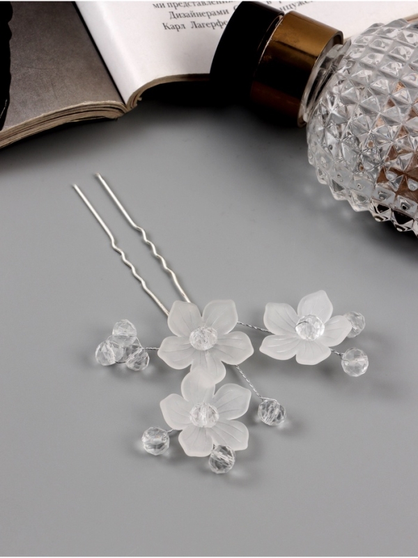 Шпилька для волос Шпилька для волос "Эмилия" цветник шарики, 9х6 см, прозрачный