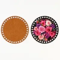 Донышки для вязания 2 в 1 &laquo;Букет цветов&raquo;, круг 15 см, хдф 3 мм