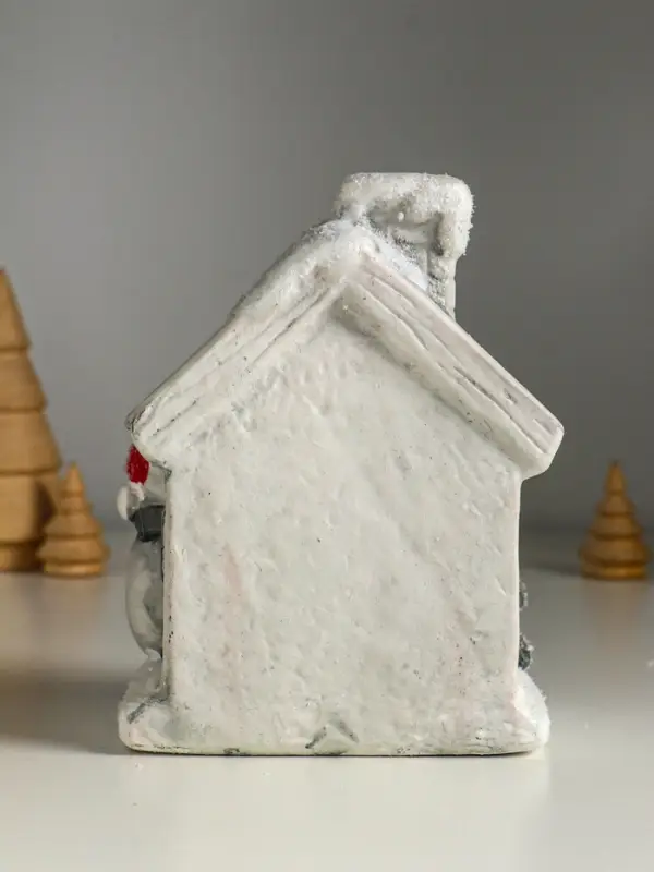 Сувенир керамика свет "Снеговичок у домика" 11,5х7,5х15,5 см