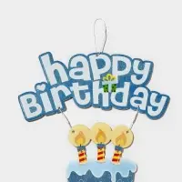 Украшение подвеска &laquo;С Днём Рождения&raquo;, 42&times;26 см, голубое