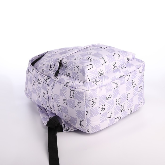 Рюкзак школьный из текстиля на молнии, 4 кармана, цвет сиреневый Рюкзак школьный из текстиля на молнии, 4 кармана, цвет сиреневый