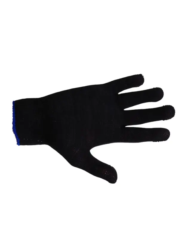 Перчатки садовые, хб, вязка 10 класс, 4 нити, размер 9, без покрытия, чёрные