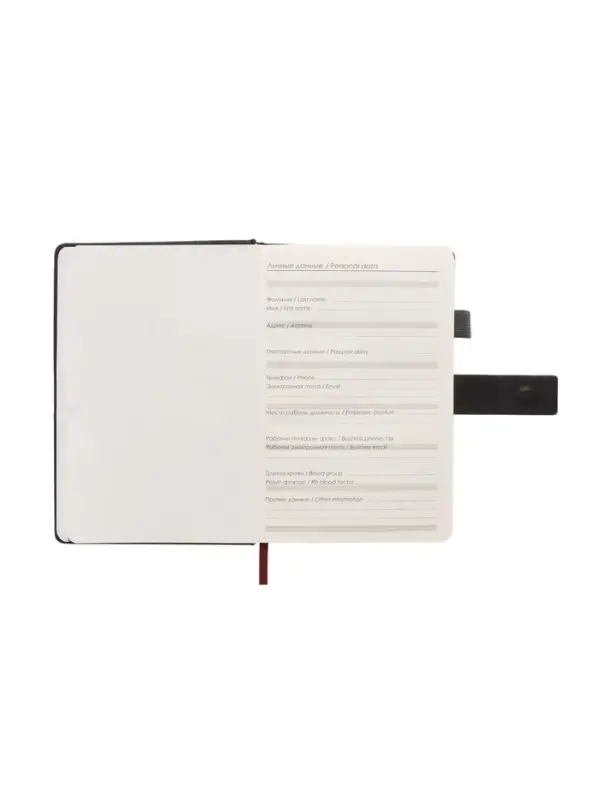 Ежедневник недатированный формат А5, с хлястиком, 128л, линия, пвх, Черный Ежедневник недатированный формат А5, с хлястиком, 128л, линия, пвх, Черный