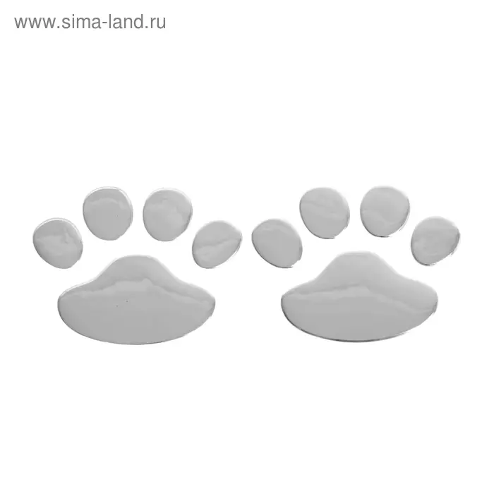 Наклейка на автомобиль  Наклейка на автомобиль "Лапки", хром