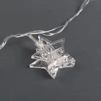 Гирлянда &laquo;Нить&raquo; 4.5 м с насадками &laquo;Прищепки-звёзды&raquo;, IP20, прозрачная нить, 20 LED, свечение мульти (RG/RB), мигание, 220 В