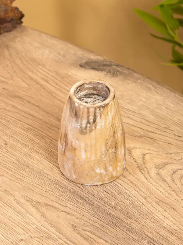 Подсвечник, d=4 см, 9&times;9&times;10 см, дерево джати, бежевый