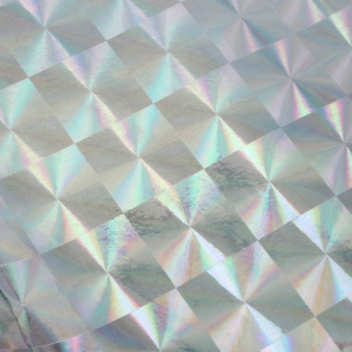 Пленка самоклеющаяся голография 1013 квадраты 0,45 м х 3 м., 3 мкр., серебристая Пленка самоклеющаяся голография 1013 квадраты 0,45 м х 3 м., 3 мкр., серебристая