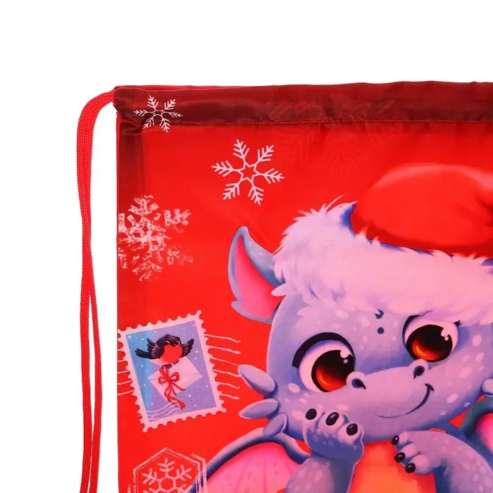 Мешок новогодний под сладости «Почта с драконом», 290×340 мм Мешок новогодний под сладости «Почта с драконом», 290×340 мм