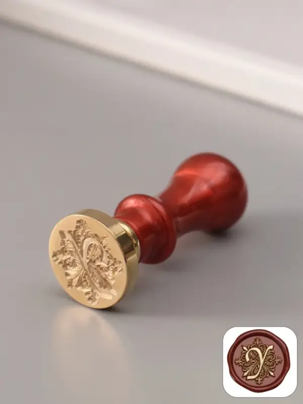 Печать для сургуча с пластиковой ручкой &laquo;Буква Y на вензеле&raquo;, 2.5&times;2.5&times;6.3 см