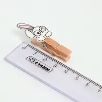 Прищепки декоративные с верёвкой для подвеса &laquo;Зайчики&raquo; набор 10 шт. &mdash; 1.5&times;12&times;14 см