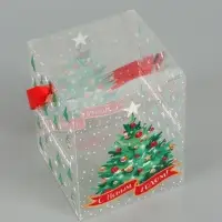 Коробка подарочная, складная из PVC &laquo;Новогодняя елочка&raquo;, 12&times;15&times;12 см