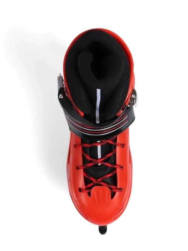 Коньки детские раздвижные BlackAqua, р. 30-33, для фитнеса, с роликовой платформой, красные, чёрные