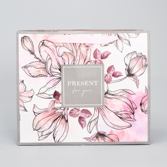 Пакет подарочный ламинированный горизонтальный, упаковка, &laquo;Present for you&raquo;, ML 27 х 23 х 11,5 см
