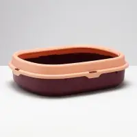 Туалет с бортом 40×34×11 см, бордовый