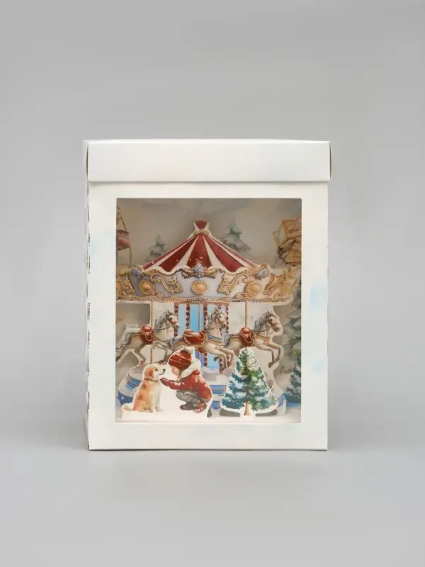 Коробка складная «Карусель с лошадками» 18×23×14 см Коробка складная «Карусель с лошадками» 18×23×14 см