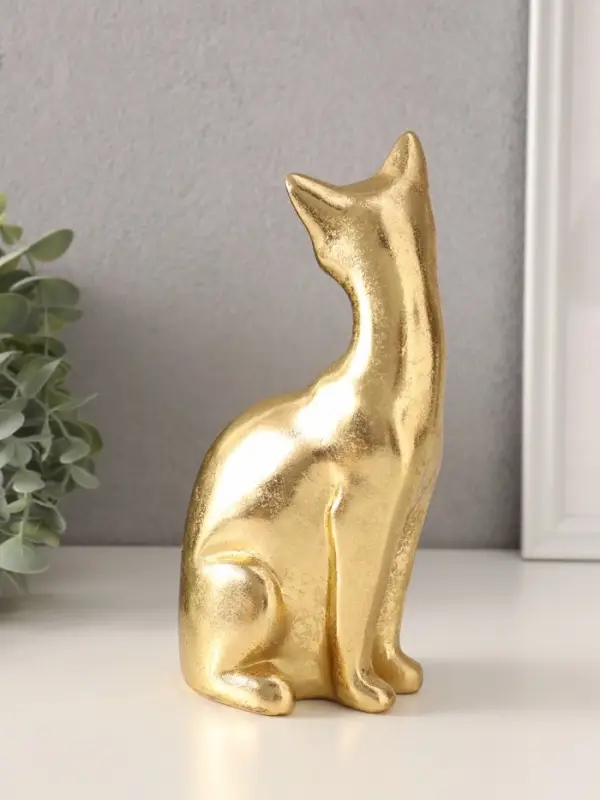 Фигурка полистоун &laquo;Золотая кошка&raquo;, 11.5&times;7.5&times;20.5 см
