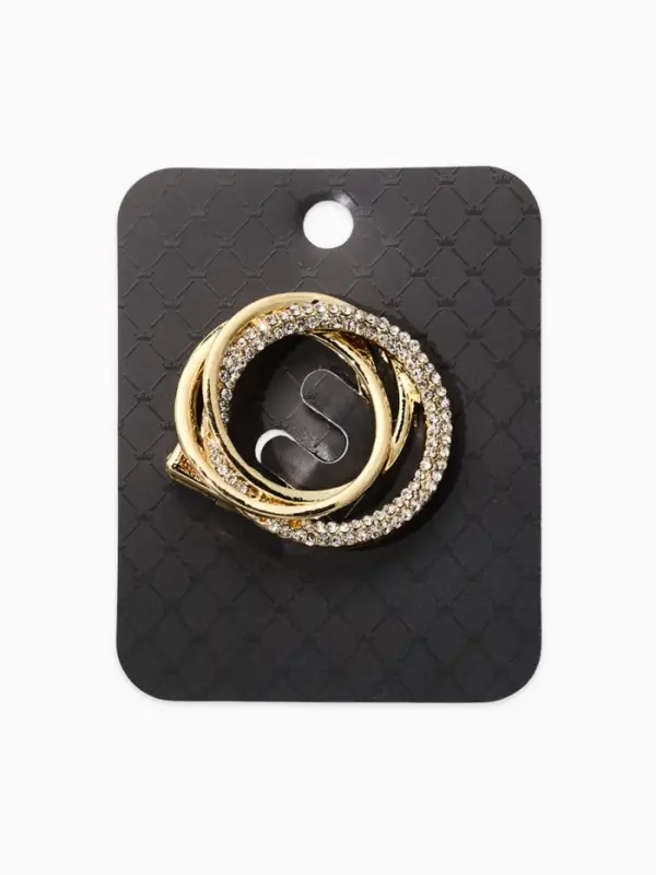 Зажим для платка &laquo;Круг&raquo;, белый в золоте