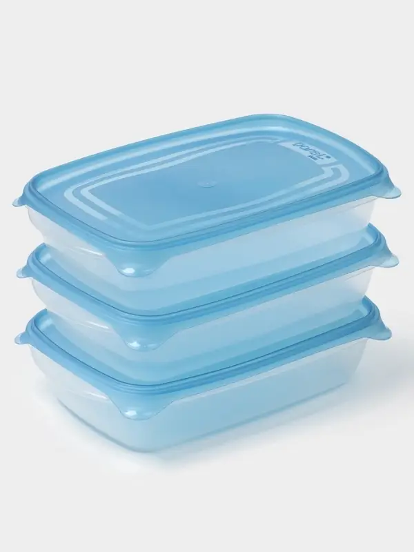 Набор контейнеров для хранения еды Darel plastic &laquo;Трио&raquo;, 3 шт., 700 мл, пластик, прозрачный, крышка МИКС