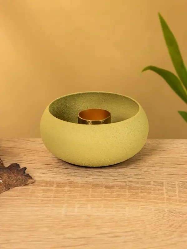 Подсвечник на 1 свечу на магнитах "Оливковый" 7,5х7,5х3,5 см