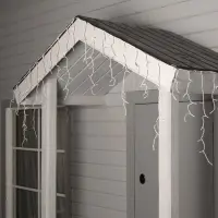 Гирлянда &laquo;Бахрома&raquo; 4&times;0.6 м, IP44, белая нить, 180 LED, свечение тёплое белое, 8 режимов, 220 В