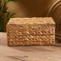 Корзинка прямоугольная с крышкой, 33×22×14 см, водный гиацинт Корзинка прямоугольная с крышкой, 33×22×14 см, водный гиацинт