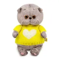 Мягкая игрушка &laquo;Кот Басик BABY&raquo;, в свитере с сердцем, 20 см
