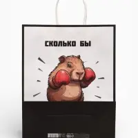 Пакет подарочный бумажный, &laquo;Сколько бы тебе не стукнуло - отбивайся&raquo;, 24&times;10.5&times;32 см