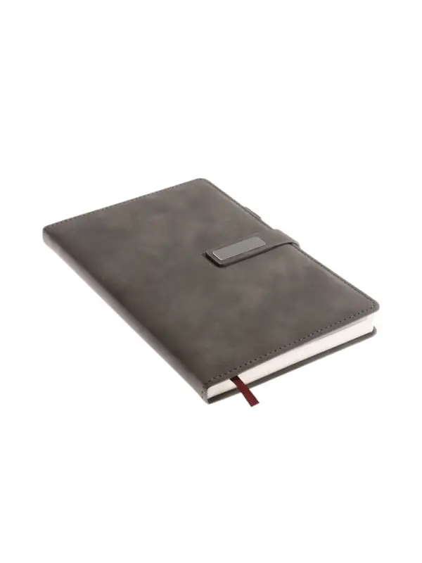 Ежедневник недатированный формат А5, с хлястиком, 80л, линия, пвх, Серый Ежедневник недатированный формат А5, с хлястиком, 80л, линия, пвх, Серый