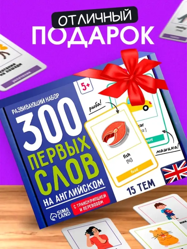 Развивающий набор &laquo;300 первых слов на английском&raquo;, 300 карт, 5+