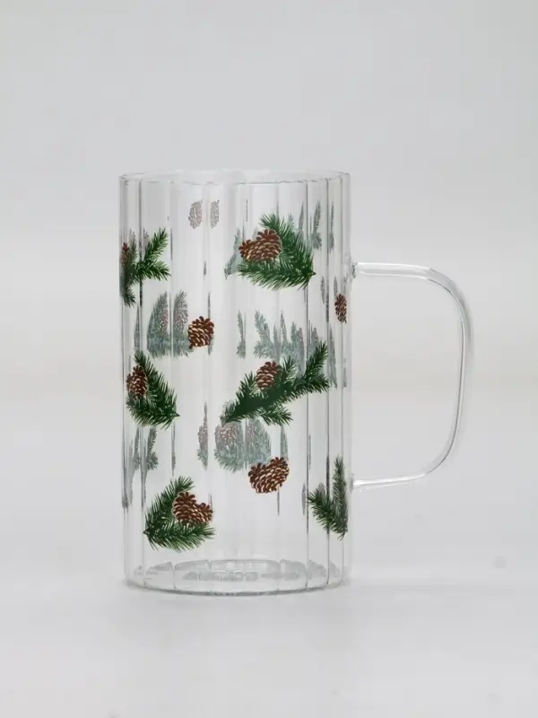 Кружка стеклянная «Шишки», 350 мл