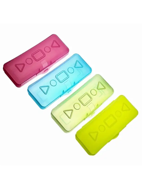 Пенал - футляр Calligrata &laquo;Школьный&raquo;, 80&times;205&times;38 мм, полупрозрачный. пластиковый, МИКС