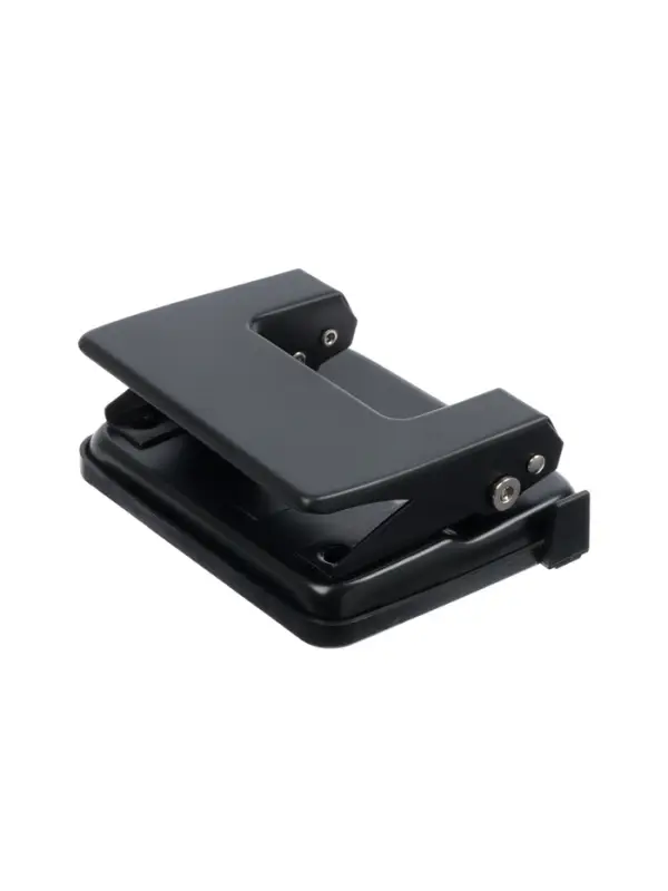 Дырокол 20л метал черный, с линейкой