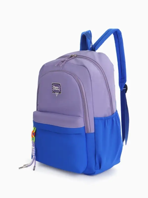 Рюкзак молодёжный на молнии, с карманами, двухцветный, размер 31&times;15&times;46 см, сиреневый