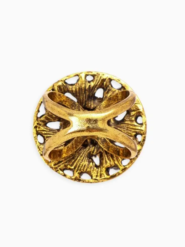 Кольцо для платка Кольцо для платка "Цветок в круге", цвет белый в чернёном золоте