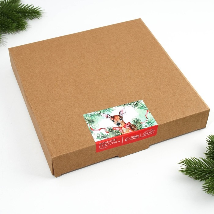 Новый год. Тарелка керамическая «Новогодняя сказка» красная, 22.5 см, цвет белый Новый год. Тарелка керамическая «Новогодняя сказка» красная, 22.5 см, цвет белый