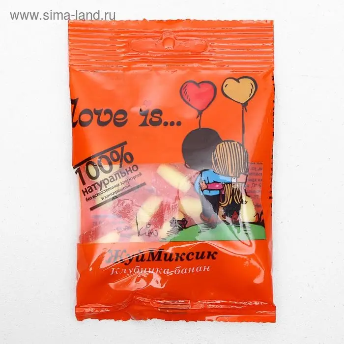 Мармелад Love Is "ЖуйМиксик", клубника-банан, 20 г