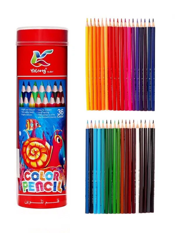 Карандаши 36 цветов, трехгранные, деревянные &laquo;Морские обитатели&raquo;, в металлическом тубусе