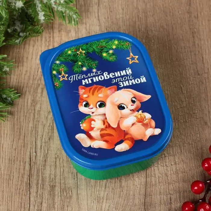Ланч - бокс новогодний «Теплых мгновений», 500 мл Ланч - бокс новогодний «Теплых мгновений», 500 мл
