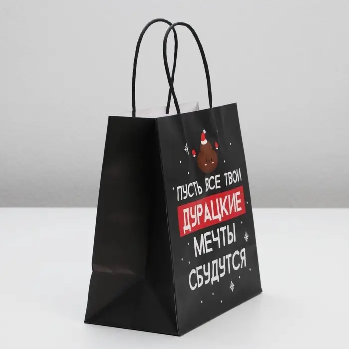 Пакет подарочный новогодний «Пусть мечты сбудутся», 22 х 22 х 11 см