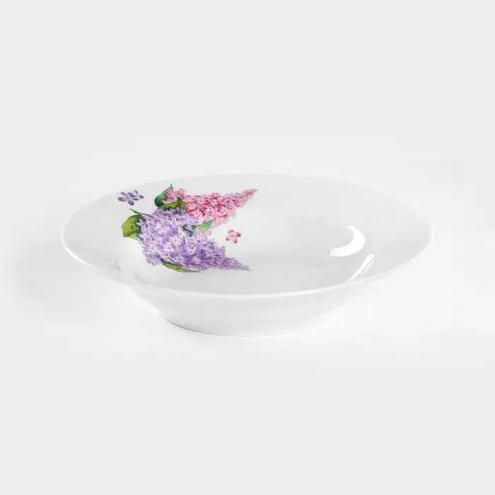 Тарелка глубокая Добрушский завод &laquo;Сирень&raquo;, 250 мл, d=20 см, фарфор, белая