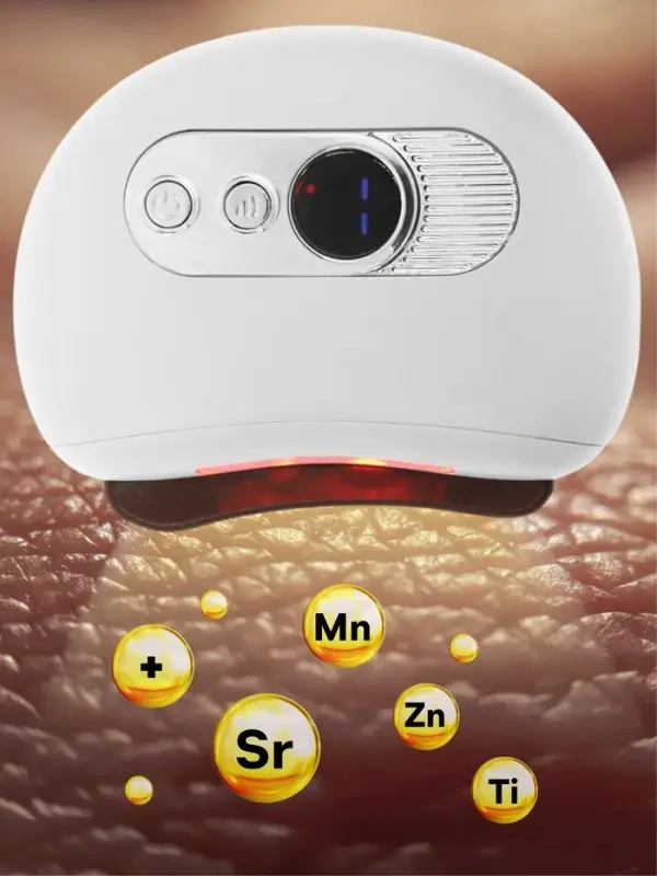 Массажер для лица LEM-30, вибрационный, гуаша, с подогревом, от АКБ, белый