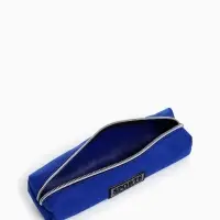 Косметичка-пенал школьная на молнии, длина 20 см, васильковая