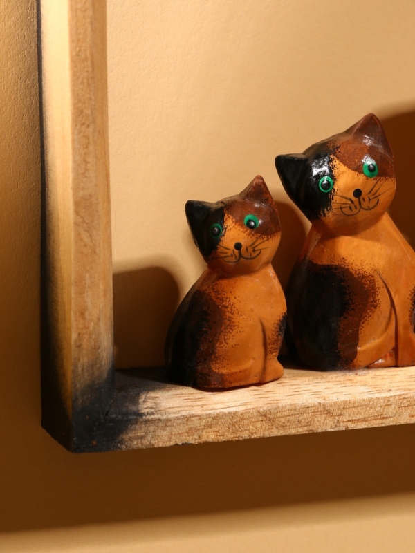 Сувенир интерьерный Сувенир интерьерный "Кошки в рамке" дерево 19х19 см