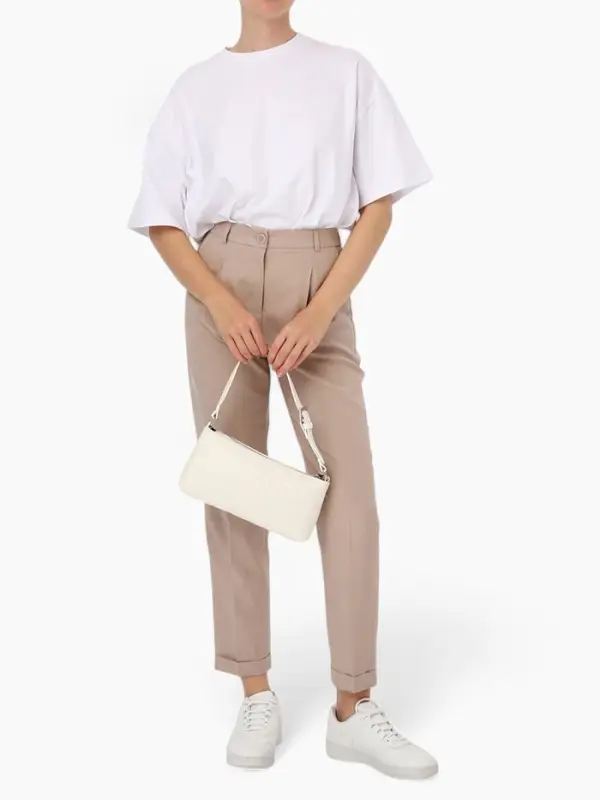 Сумка женская багет на молнии, 27&times;5&times;13 см, белая