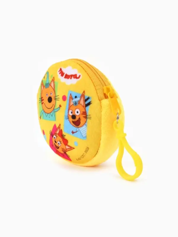 Кошелек детский плюшевый &laquo;Три кота&raquo; 9&times;9&times;1