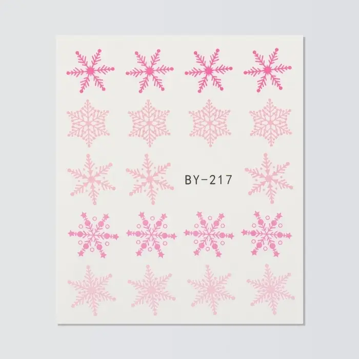 Слайдеры для ногтей «Снежинки», розовые Слайдеры для ногтей «Снежинки», розовые