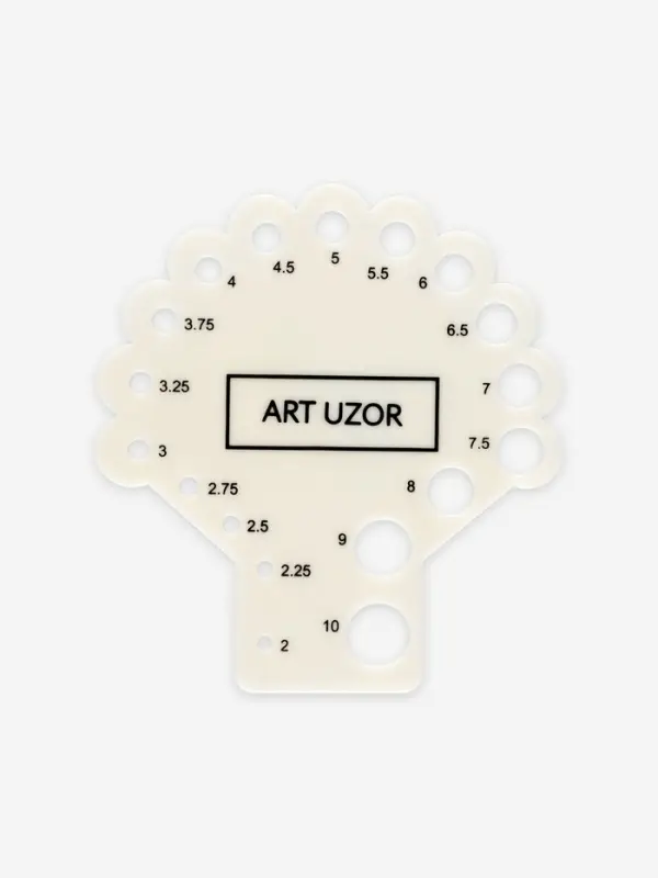 Линейка для определения размера спиц для вязания, 8&times;7.5 см