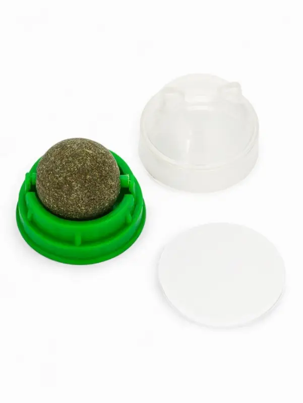 Игрушка для кошек из кошачьей мяты  Игрушка для кошек из кошачьей мяты "Кот" на основании, 4,5х4,8х4,8 см, зеленая